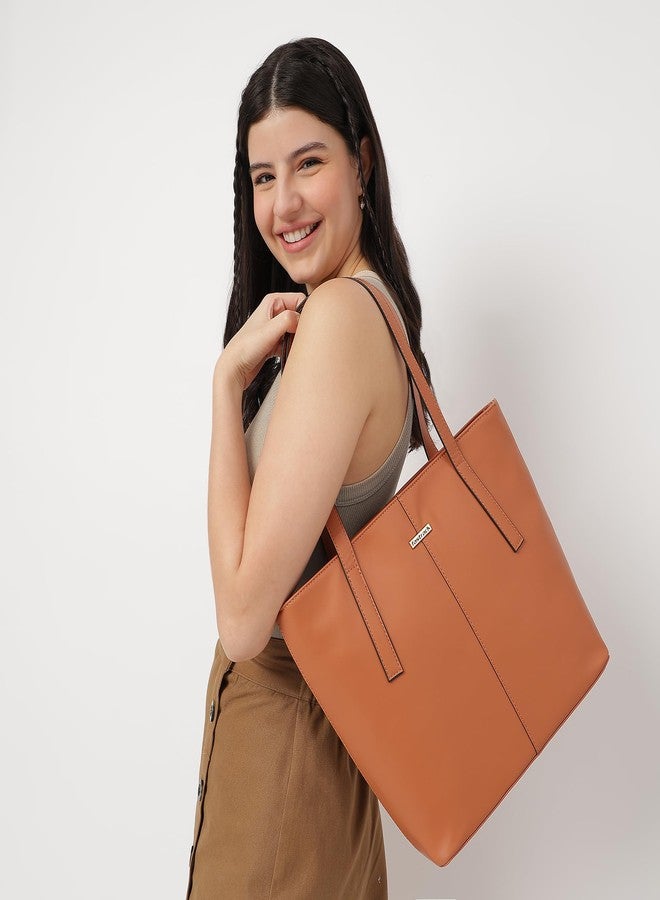 Fastrack Structured Solid Tote Bag for Women, Girls and Ladies with Top Zipper Closure | | Fits Upto 14" Laptop | Totes for Daily Office Use | Ladies Purse Handbag | Totes for Casual Carry - Image 2